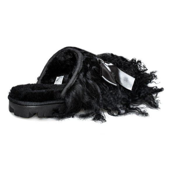UGG Coquette Mongolian Black Slippers - Women's - Picture 3 of 6